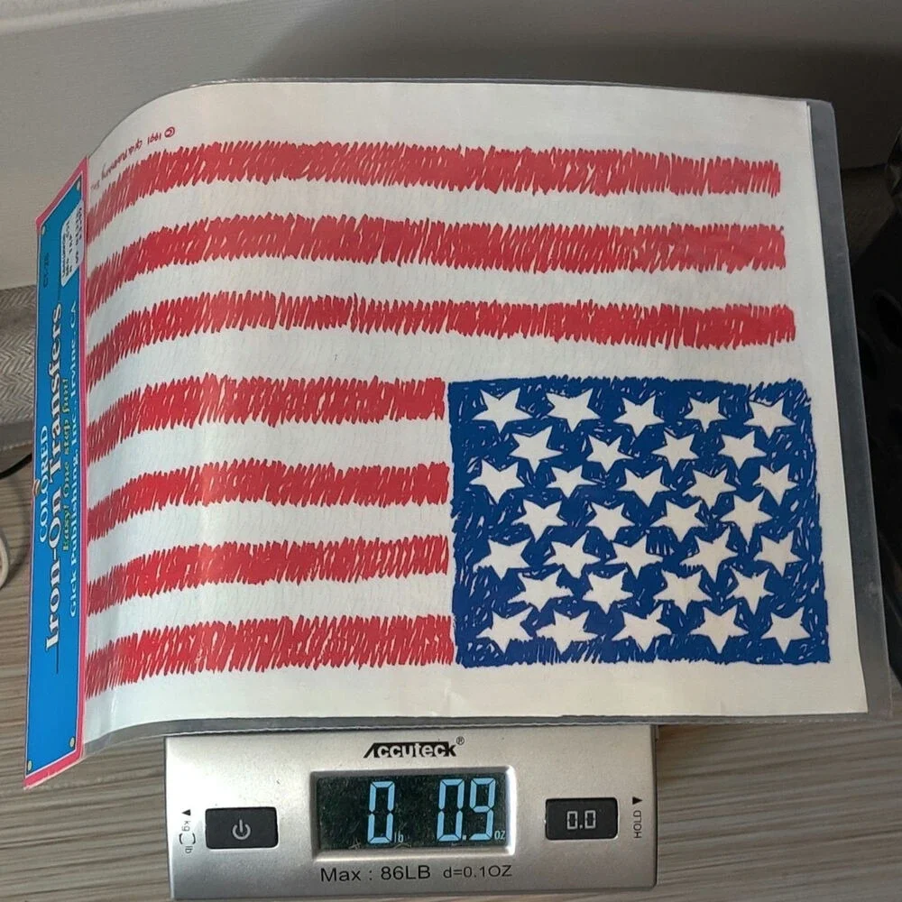 Gick Publishing American Flag Red White and Blue Iron‎ On Transfer Vintage 1991
